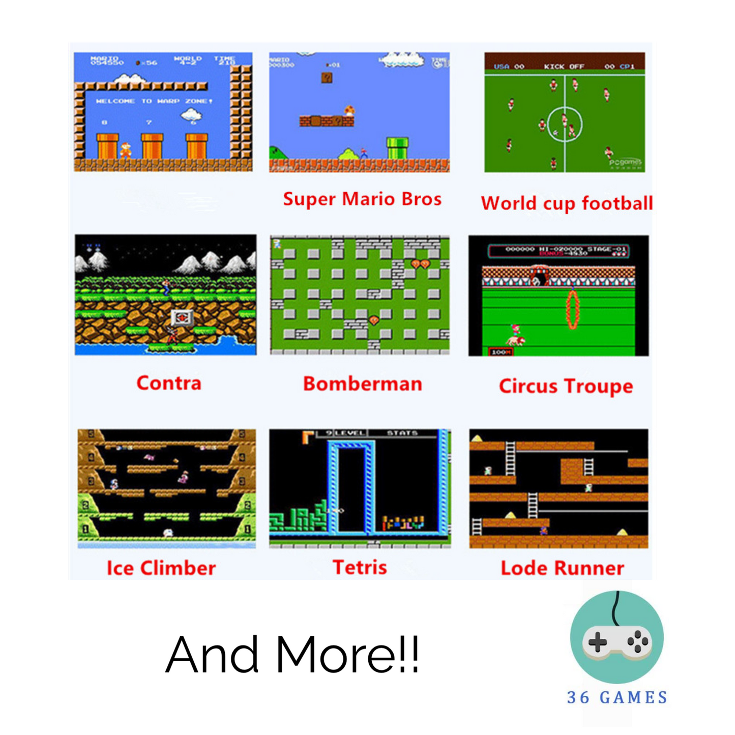 Playable Retro Nostalgic Gaming 36 Color Games iPhone Case