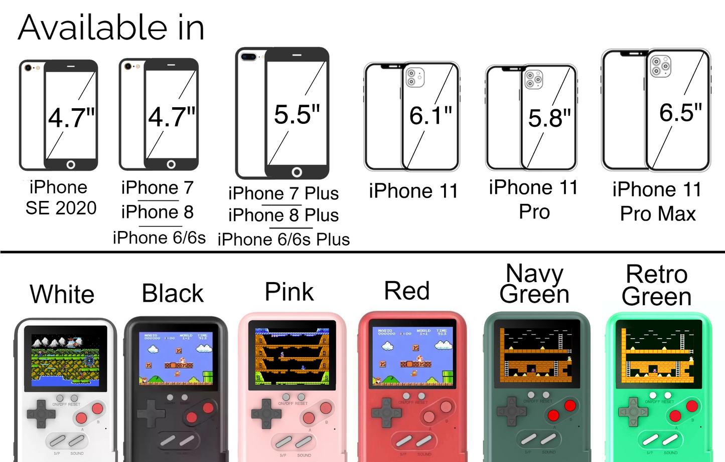 Playable Retro Nostalgic Gaming 36 Color Games iPhone Case
